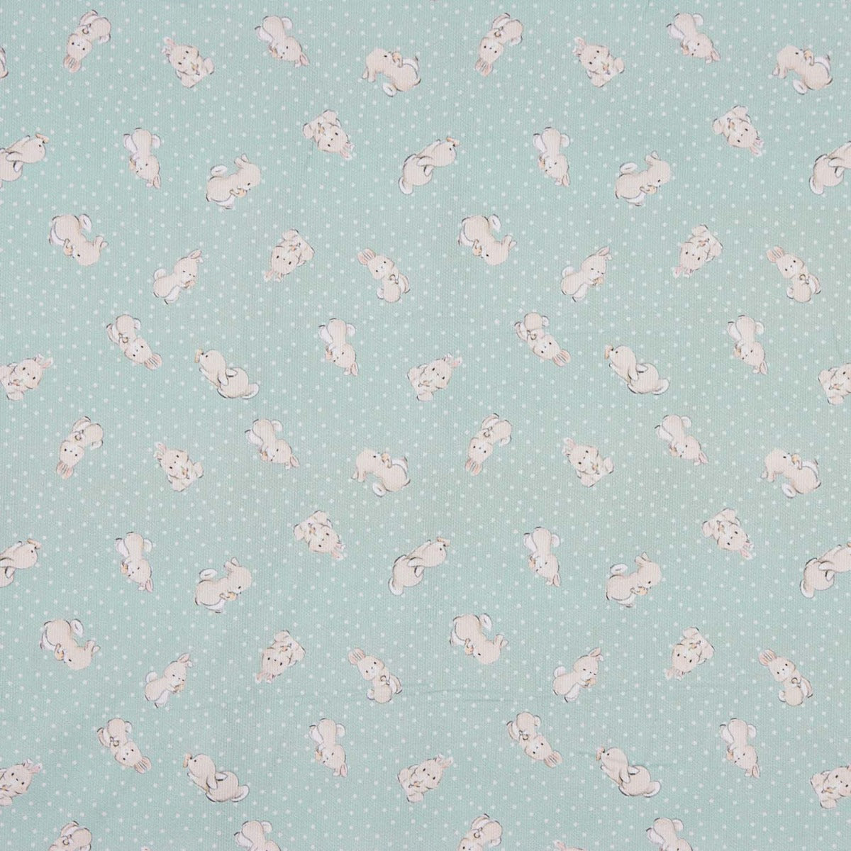Piquet Algodão Coelhinhos Verde Suave - Ribes y Casals