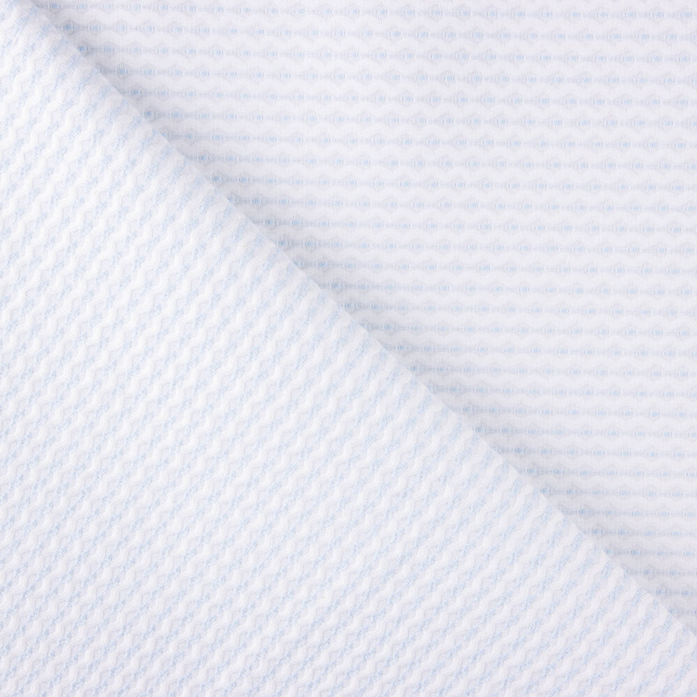 Piqué Ondas Bordado Azul - Ribes y Casals