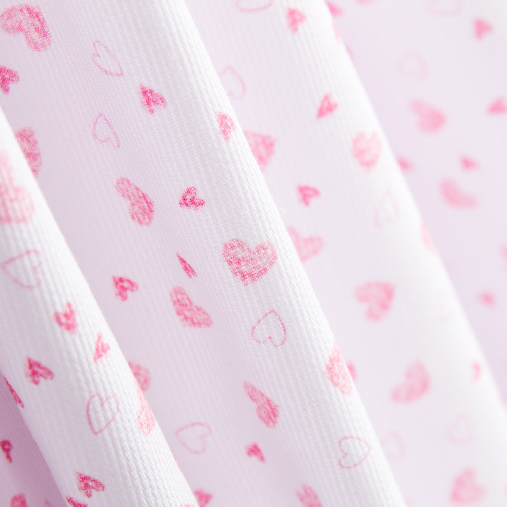 Piqué Fustão Corações Rosa - Ribes y Casals