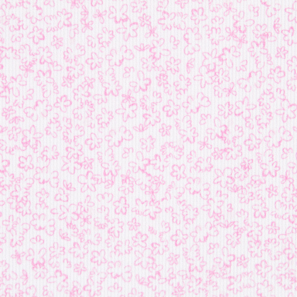 Retal Piqué Canutillo Flores Blanco 100x140 cm - Ribes y Casals