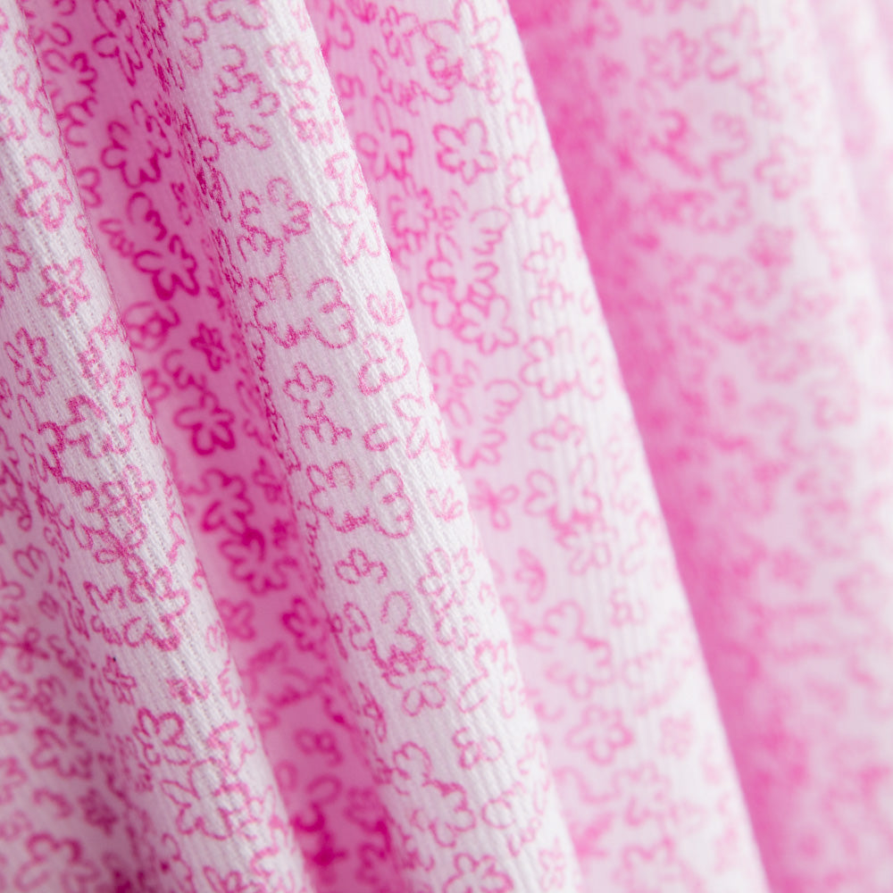 Piqué Fustão Flores Branco - Ribes y Casals