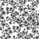 Piqué Poliéster Flores Preto - Ribes y Casals