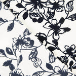 Piqué Poliéster Flores Preto - Ribes y Casals