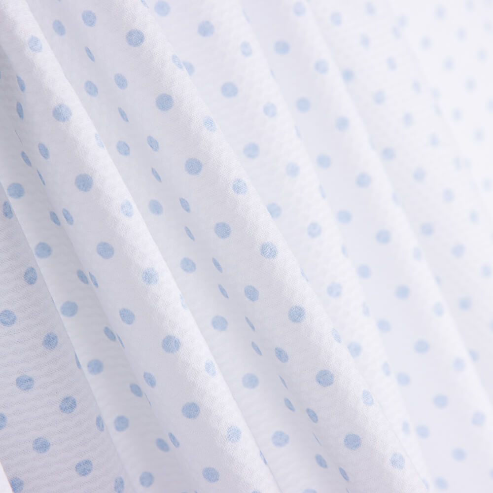 Piquê Estampado Bolinhas Azul Claro - Ribes y Casals