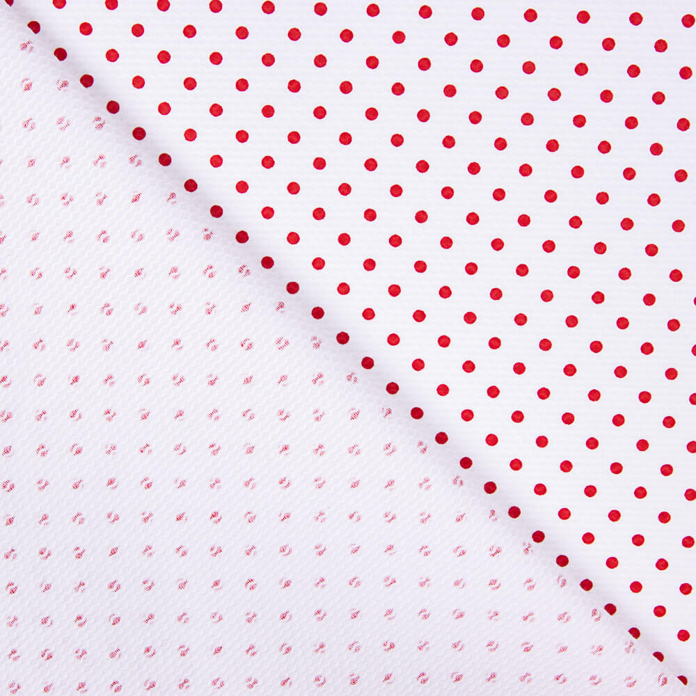 Piquê Estampado Bolinhas Vermelhas - Ribes y Casals