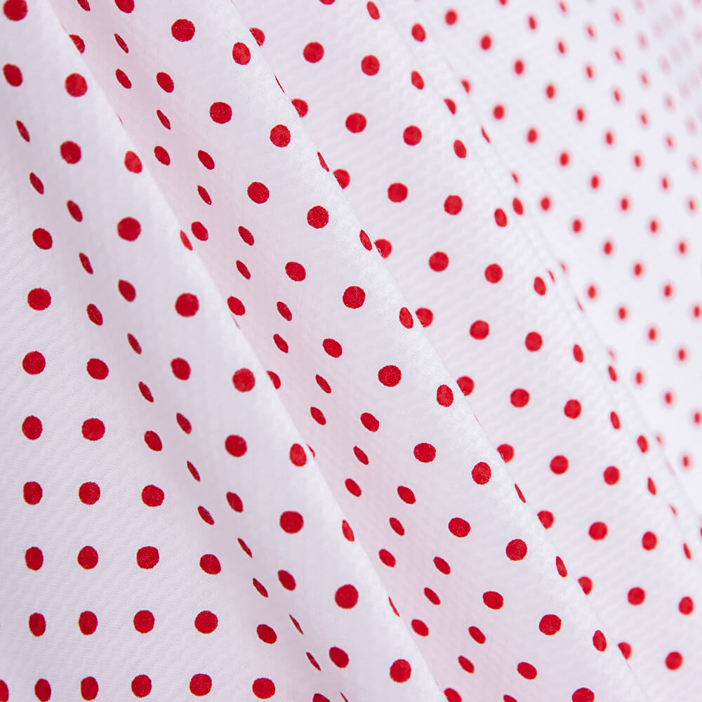 Piquê Estampado Bolinhas Vermelhas - Ribes y Casals