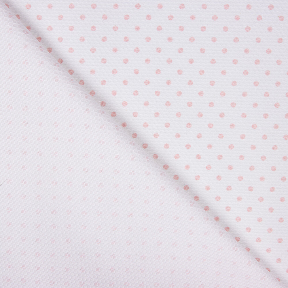 Piquê Estampado Bolinhas Rosa Claro - Ribes y Casals