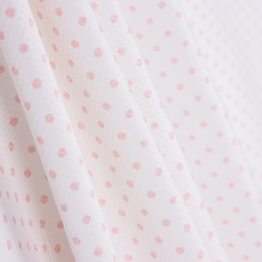 Piquê Estampado Bolinhas Rosa Claro - Ribes y Casals