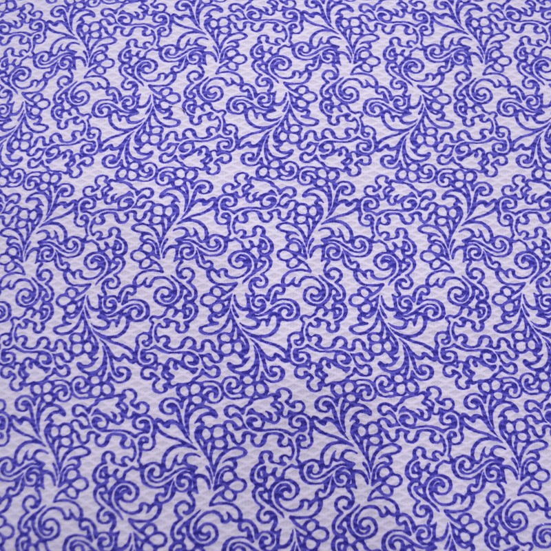 Piqué Estampado Flor Azul - Ribes y Casals