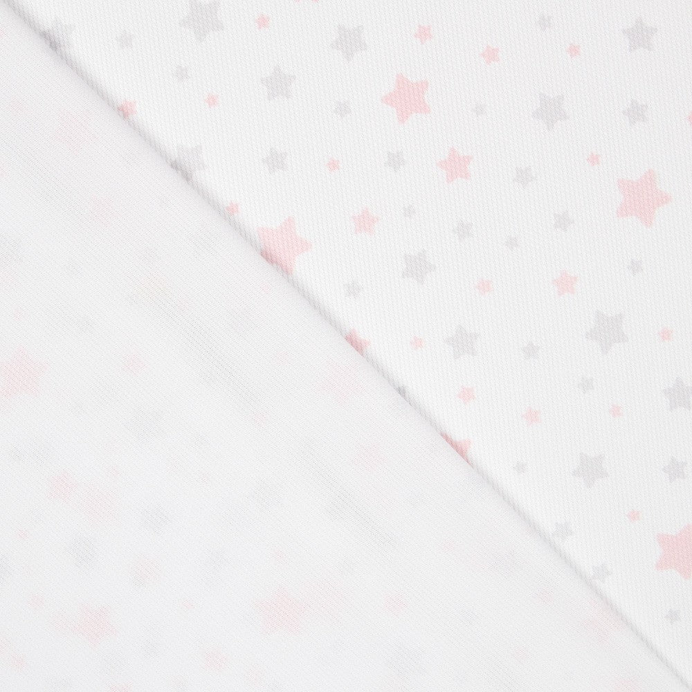 Piquê Estrelas Rosa Cinza - Ribes y Casals