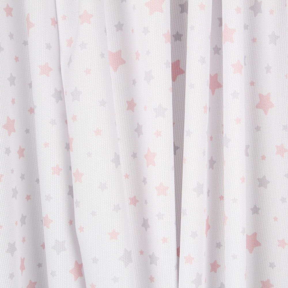 Piquê Estrelas Rosa Cinza - Ribes y Casals