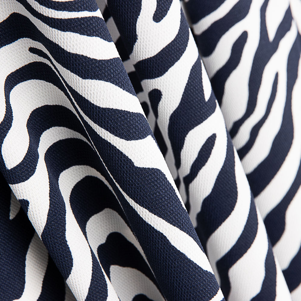 Piqué Poliéster Cebra Marino - Ribes y Casals