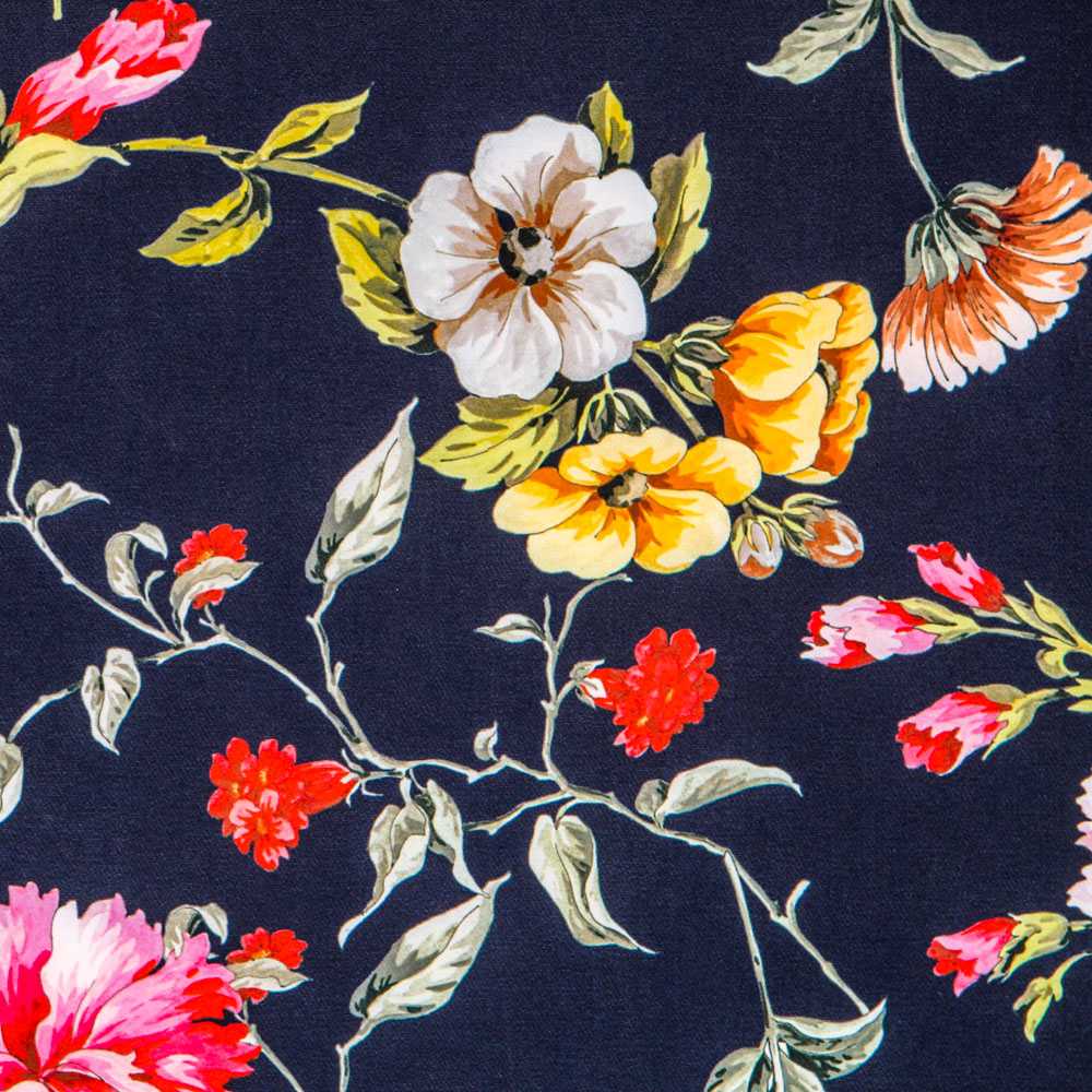 Teia Spandex Palmeras Azul Escuro - Ribes y Casals