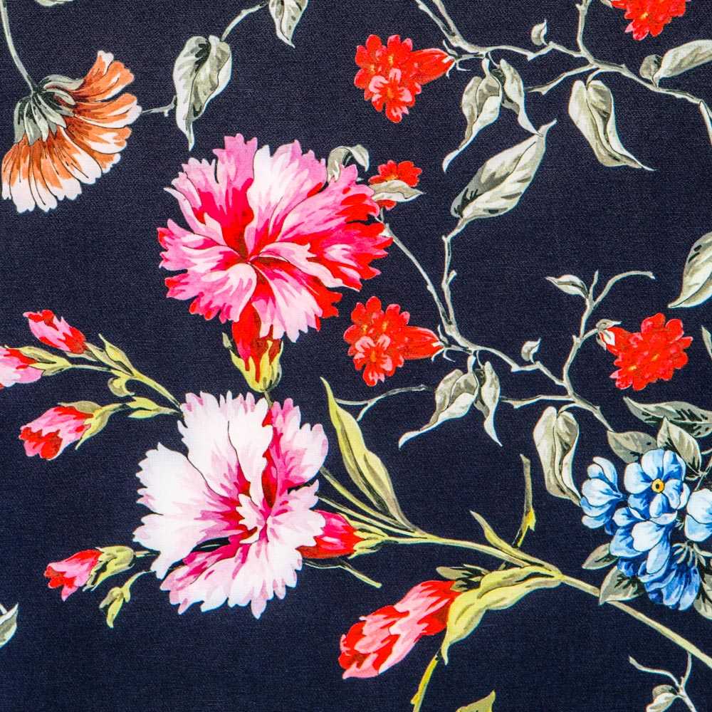 Teia Spandex Palmeras Azul Escuro - Ribes y Casals