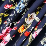 Teia Spandex Palmeras Azul Escuro - Ribes y Casals