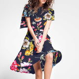 Teia Spandex Palmeras Azul Escuro - Ribes y Casals