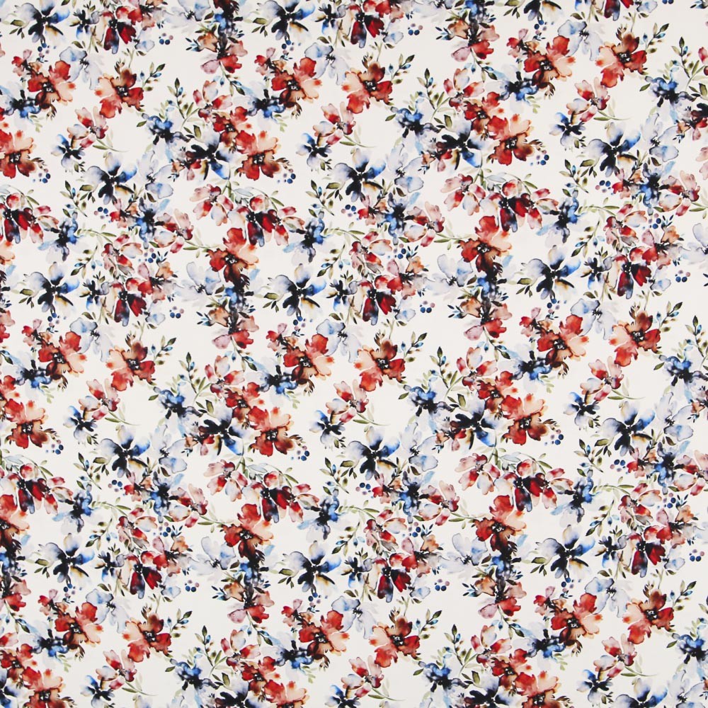 Tecido Elástano Floral Cru - Ribes y Casals