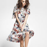 Tecido Elástano Floral Cru - Ribes y Casals