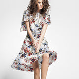 Tecido Elástano Floral Cru - Ribes y Casals