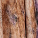 Tecido de poliéster liso – Estampa abstrata em malva e camelo - Ribes y Casals