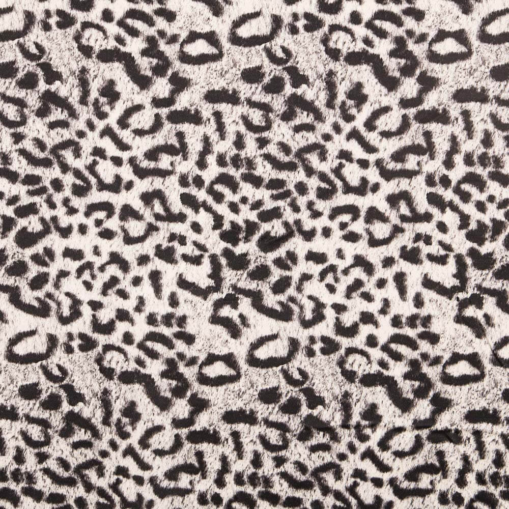 Cetim Poliéster Leopardo Cinzento - Ribes y Casals