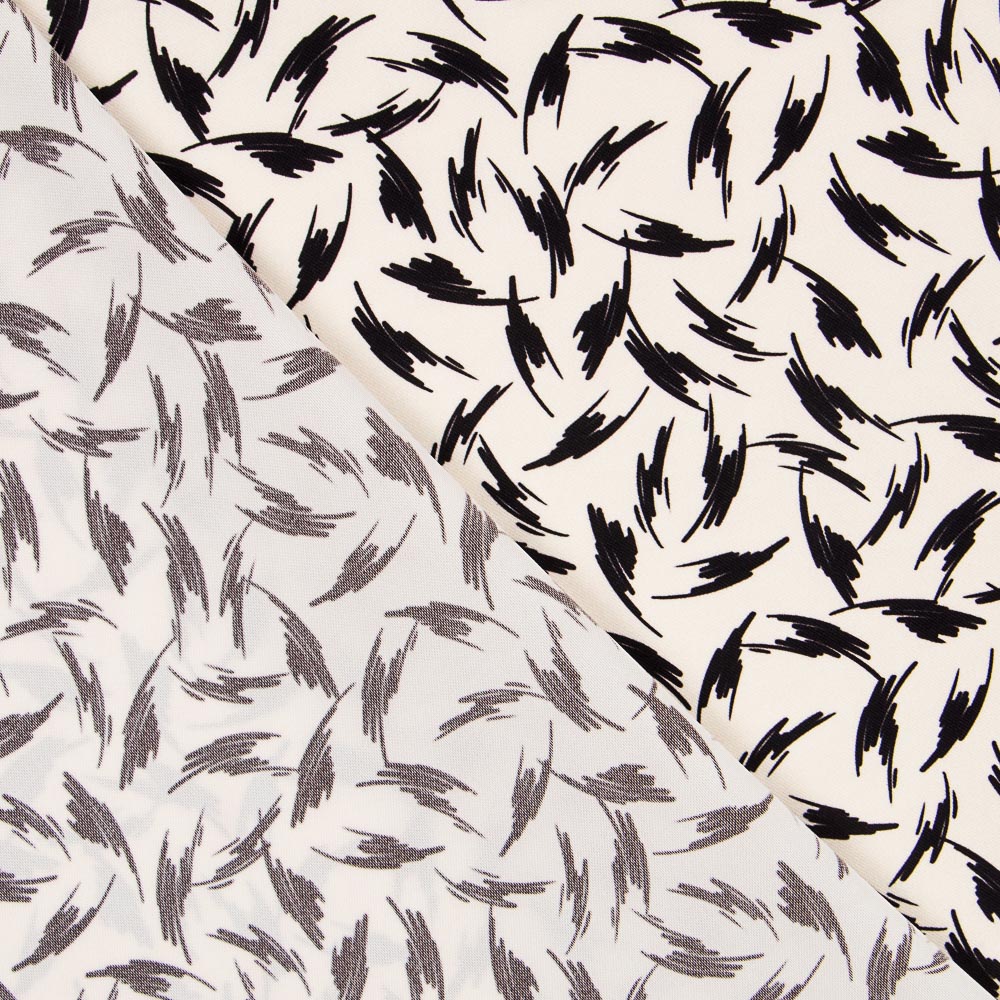 Tecido Poliester Traços Pretos - Ribes y Casals