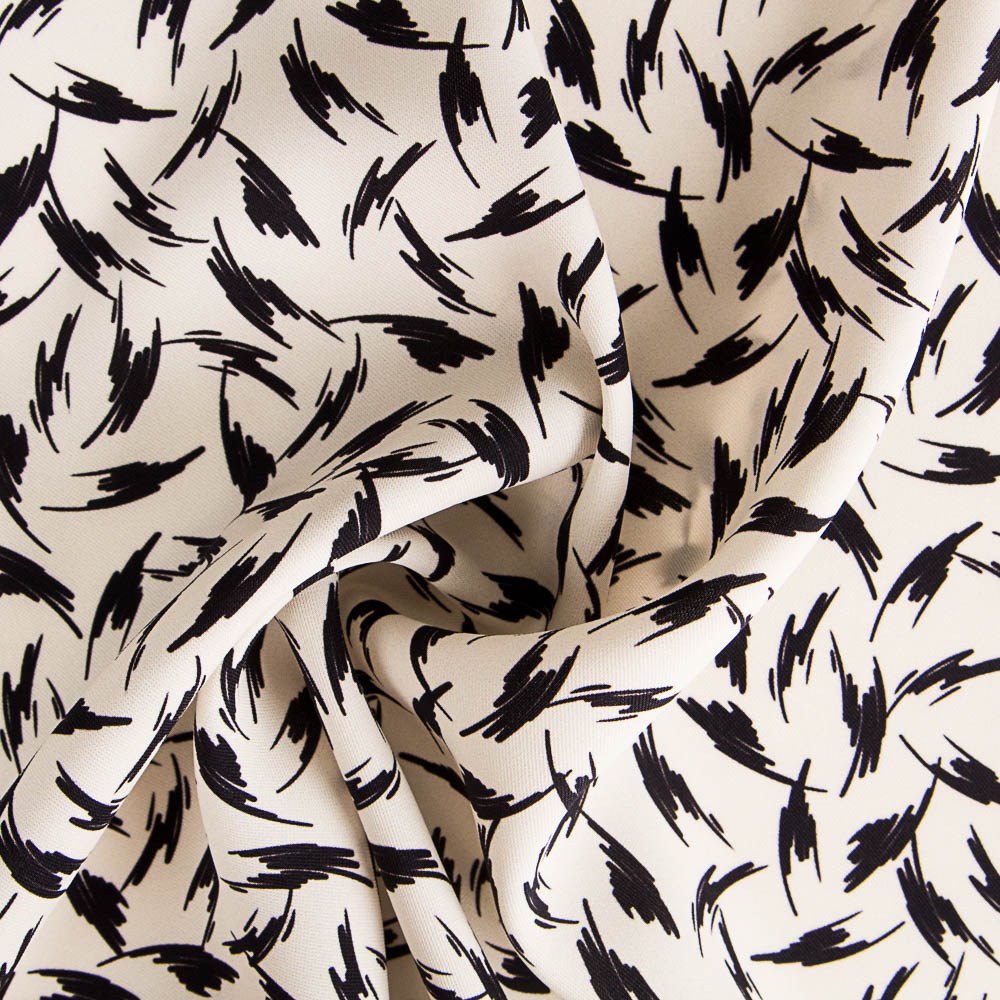 Tecido Poliester Traços Pretos - Ribes y Casals