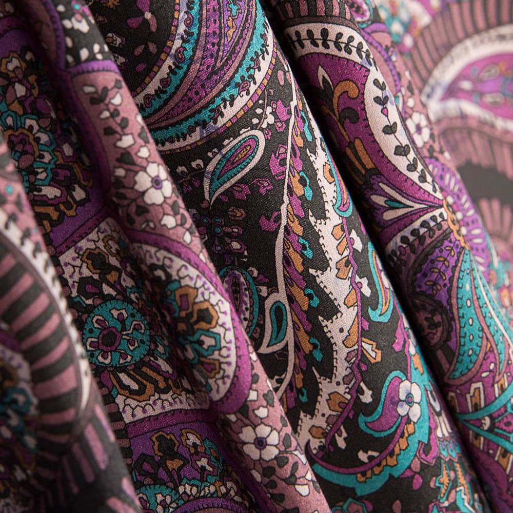 Poliéster Liso Spandex Viscose Caxemira Buganvília - Ribes y Casals