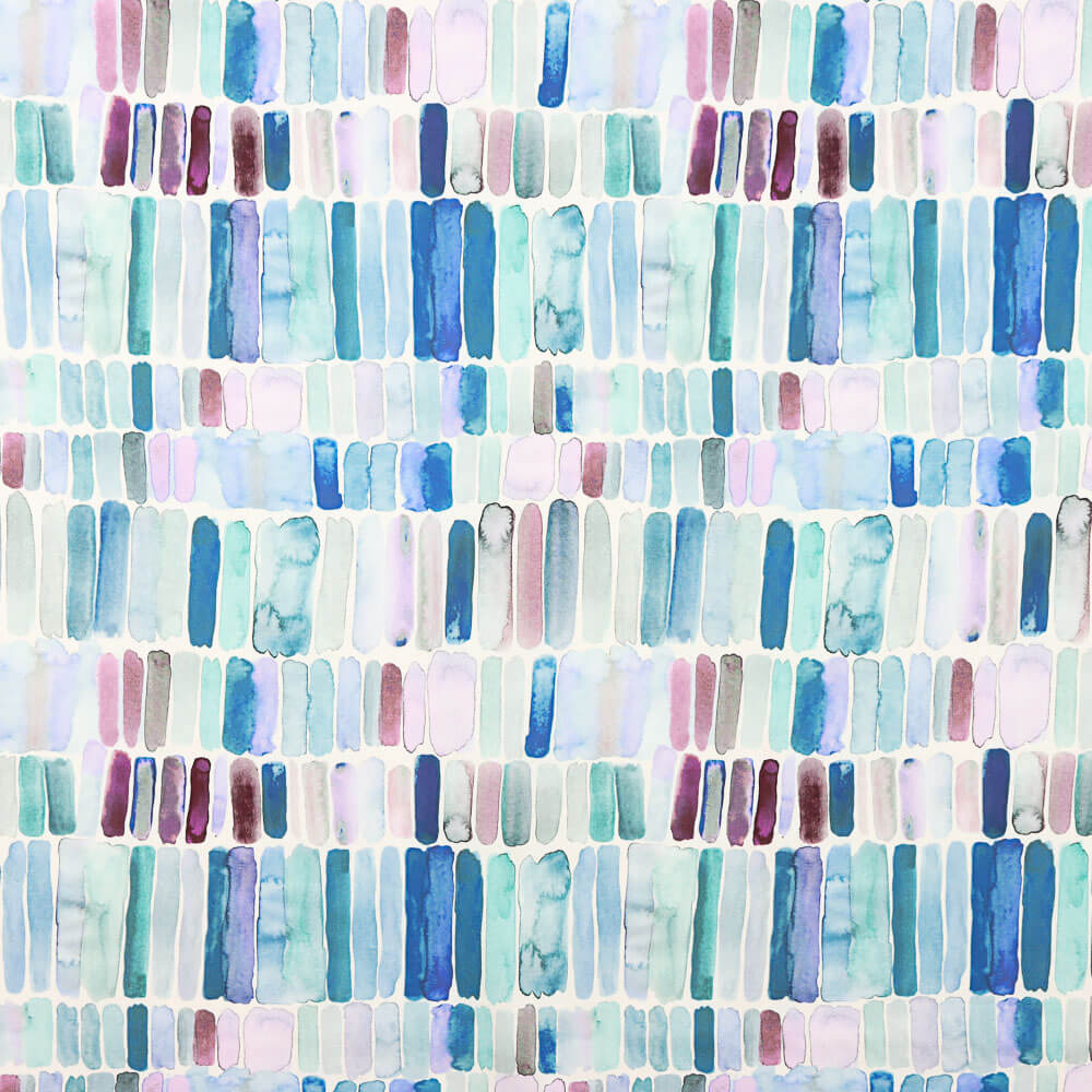 Plana Spandex  Viscose Geométrica Azul - Ribes y Casals