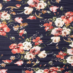 Plissado Chiffon Estampa Floral Marinho - Ribes y Casals