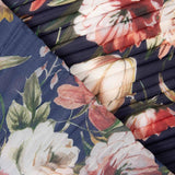 Plissado Chiffon Estampa Floral Marinho - Ribes y Casals