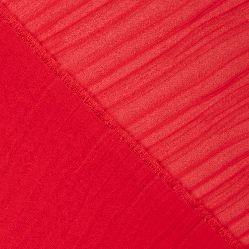 Plissado Chiffon Poliéster Vermelho - Ribes y Casals
