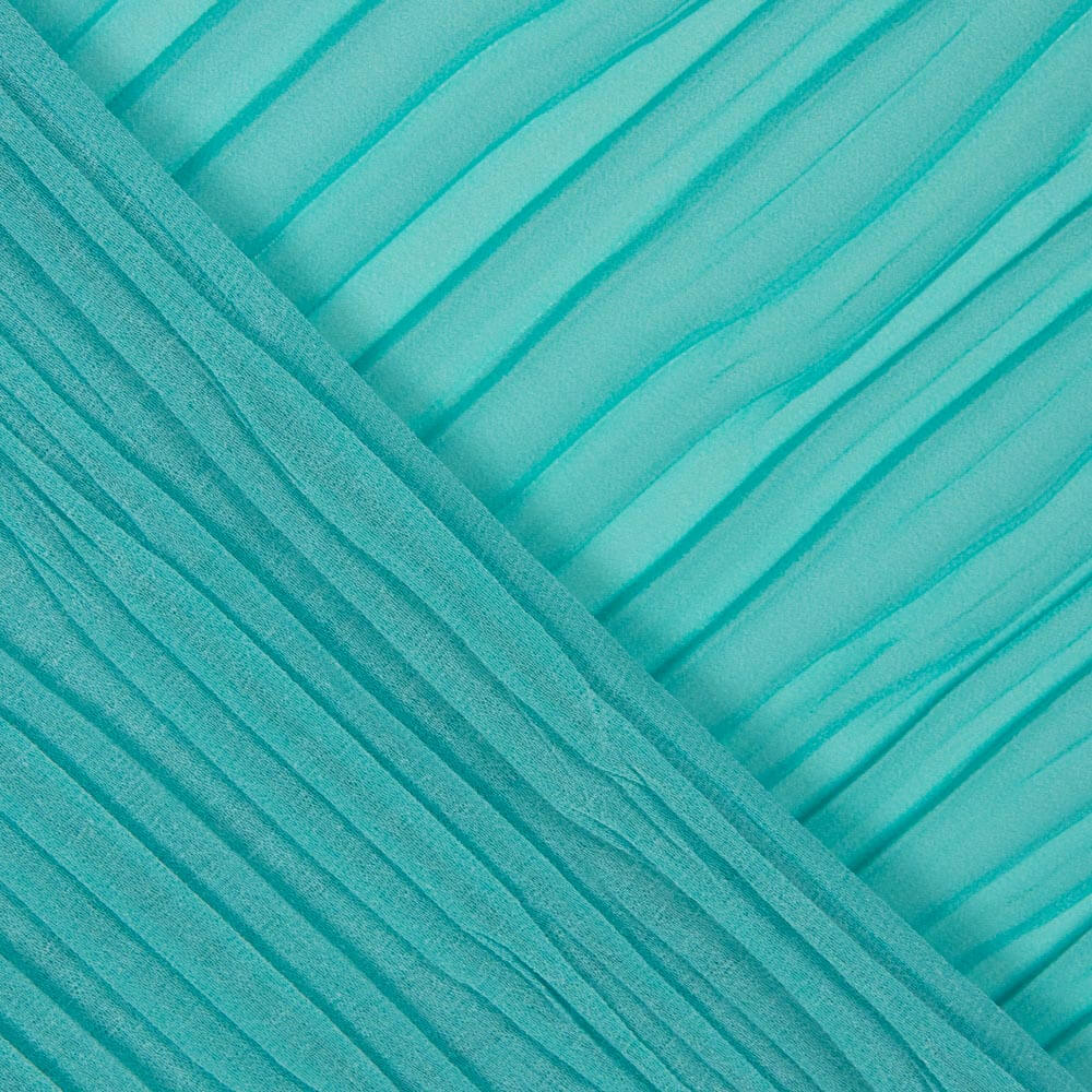 Plissado Chiffon Poliéster Verde Água - Ribes y Casals