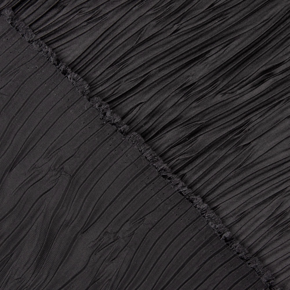 Plissado Cetim Poliéster Preto - Ribes y Casals