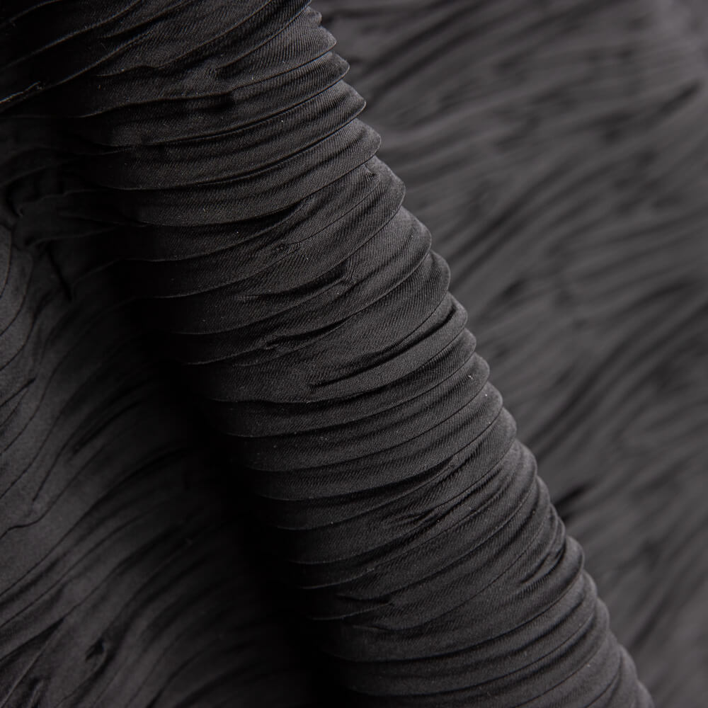 Plissado Cetim Poliéster Preto - Ribes y Casals