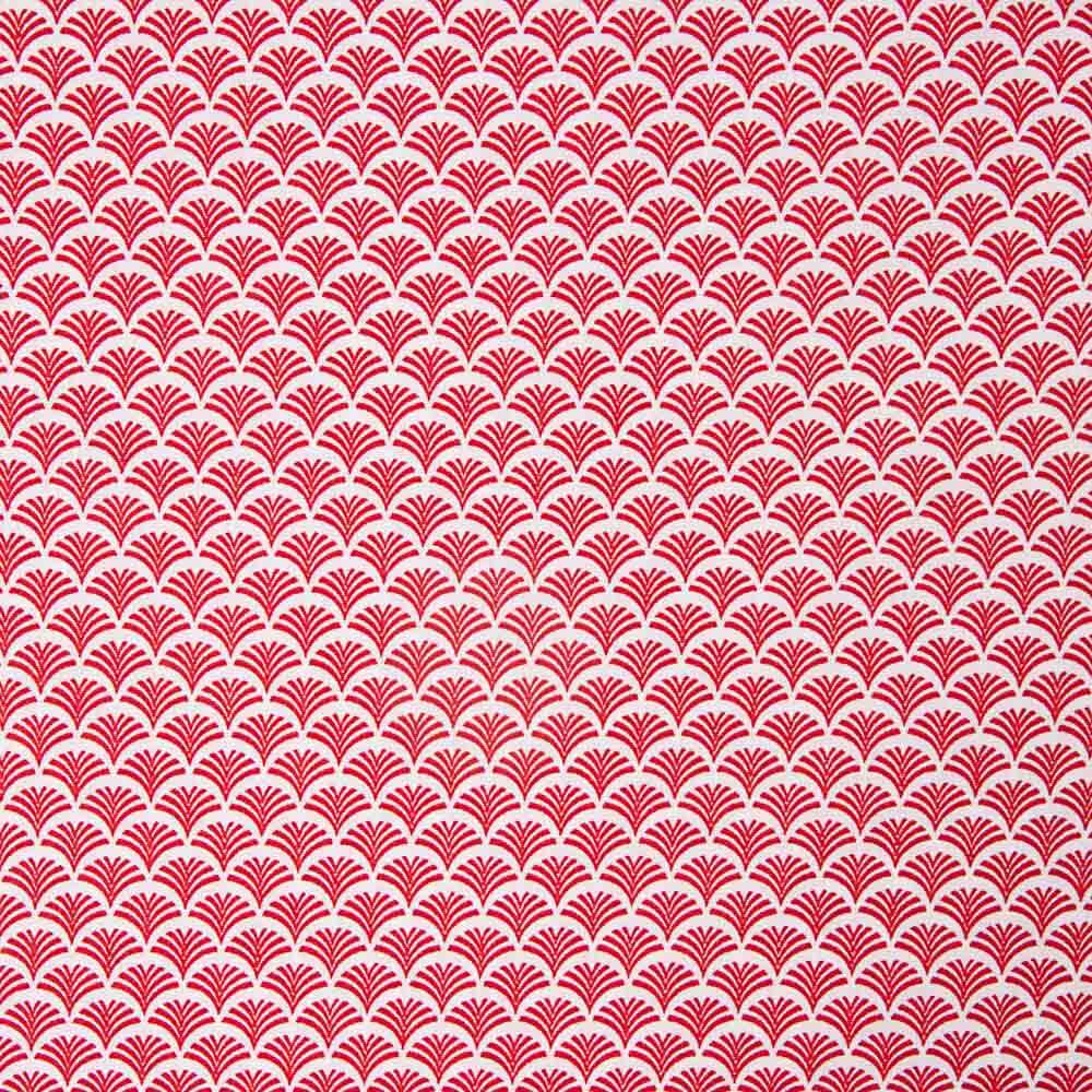 Popeline de Algodão Leque Vermelho - Ribes y Casals