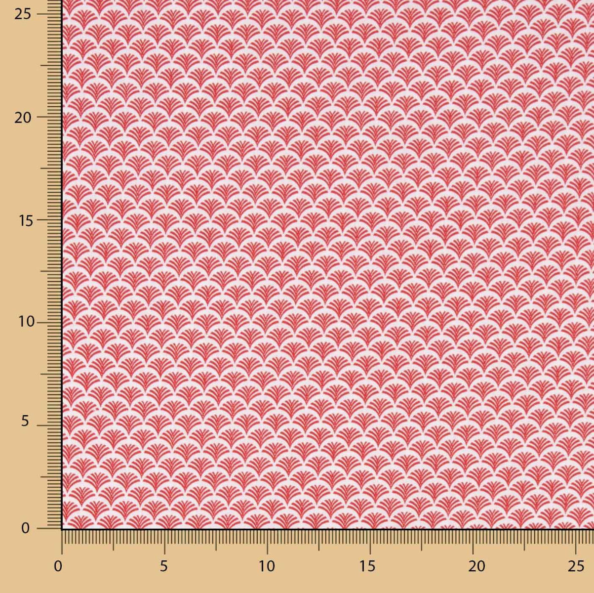 Popeline de Algodão Leque Vermelho - Ribes y Casals