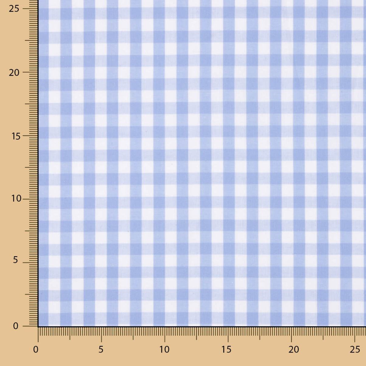 Popeline De Algodão Xadrez Maxi Celeste - Ribes y Casals