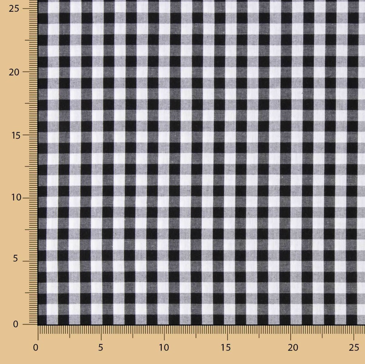 Retal Popelín Algodón Cuadros Maxi Negro 95x145 cms - Ribes y Casals