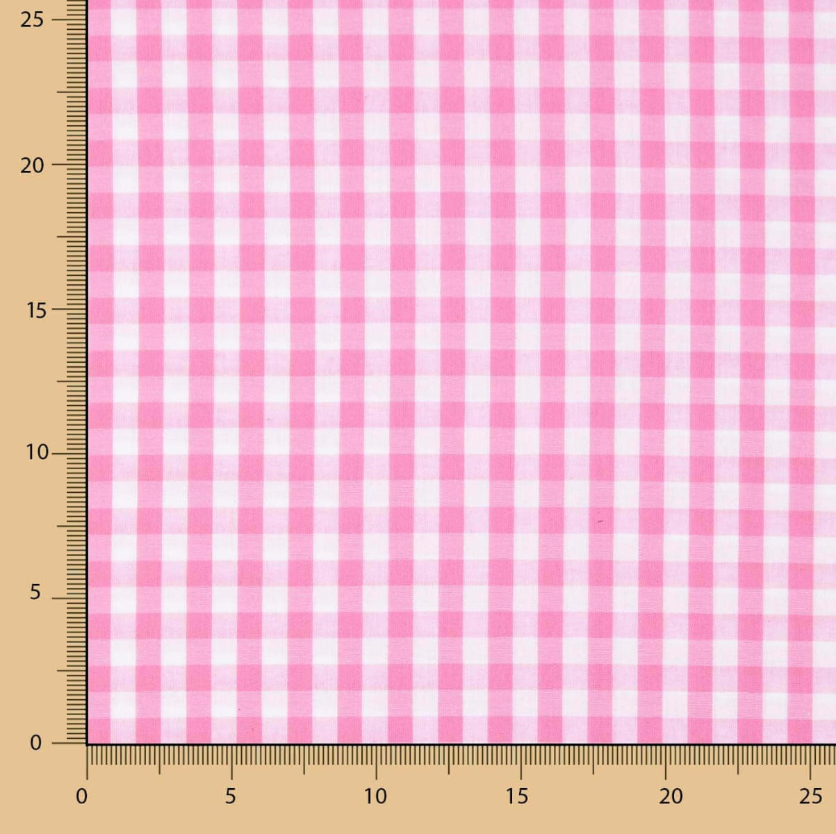 Popeline De Algodão Xadrez Maxi Rosa - Ribes y Casals