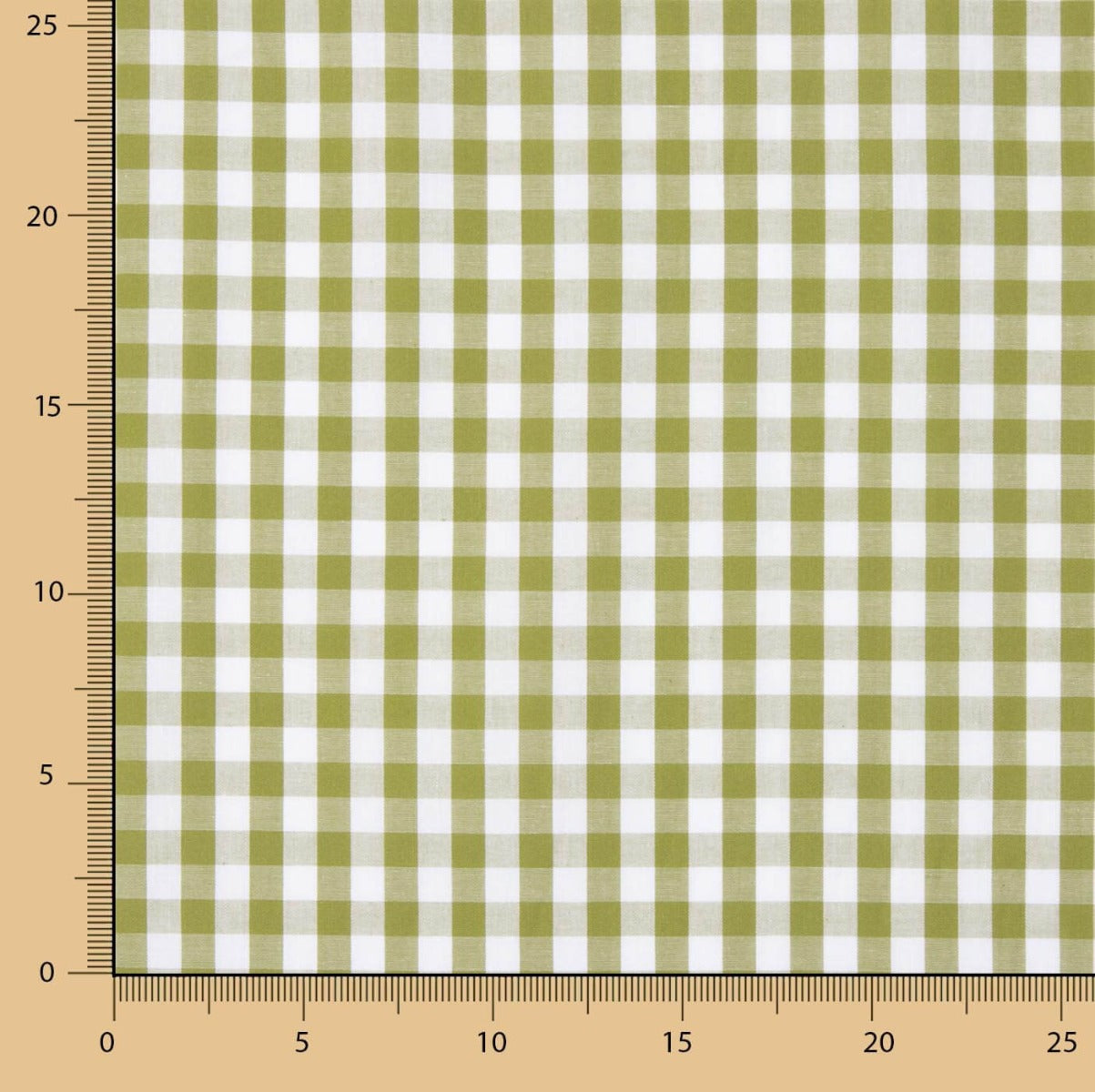 Popeline De Algodão Xadrez Maxi Verde Oliva - Ribes y Casals