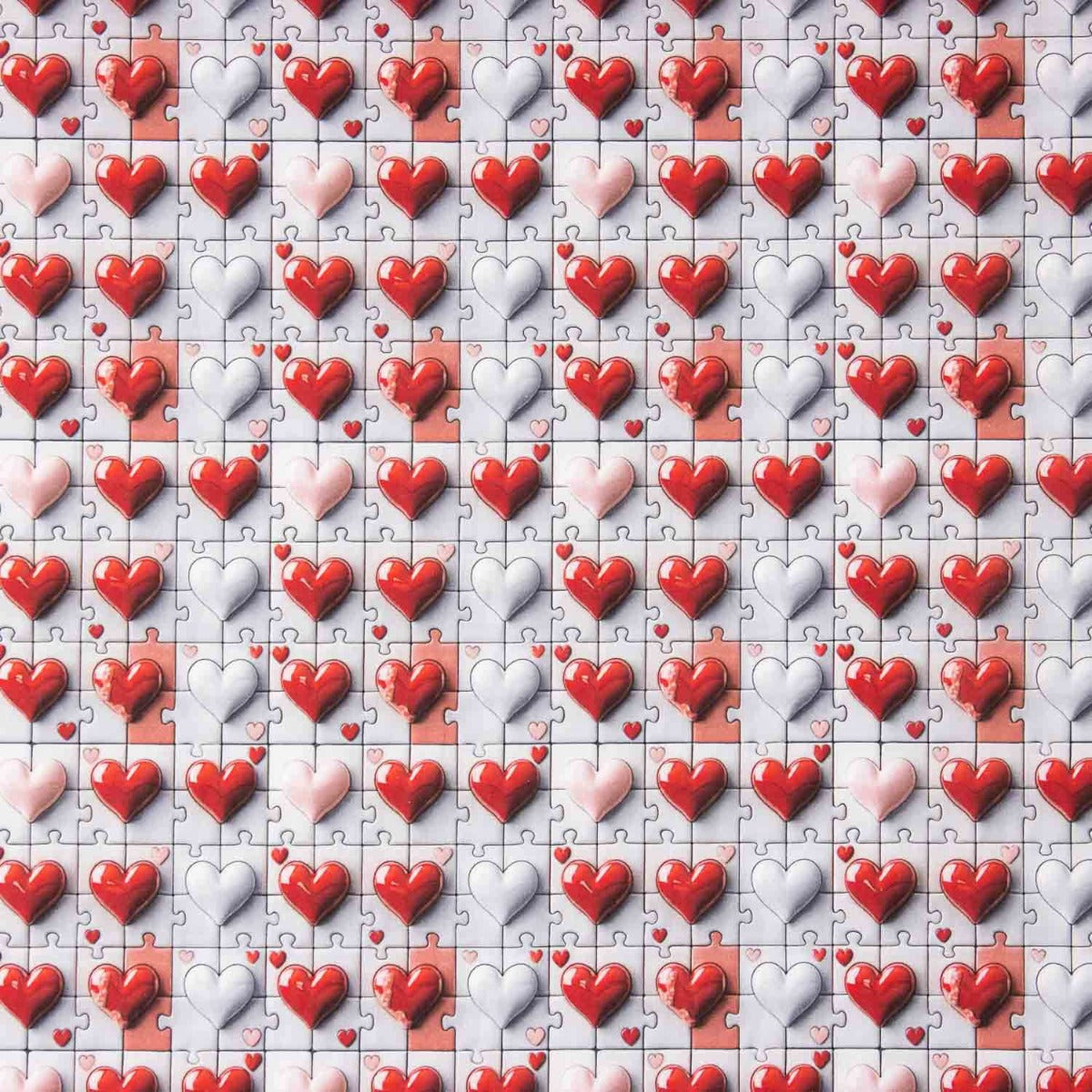 Popeline Algodão Cuores Puzzle - Ribes y Casals