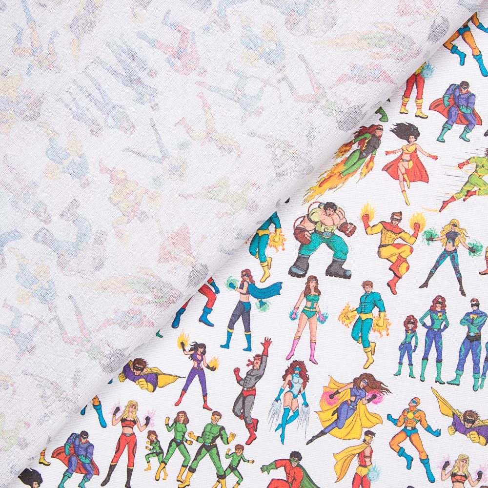 Popelina Algodão DC Super-heróis - Ribes y Casals