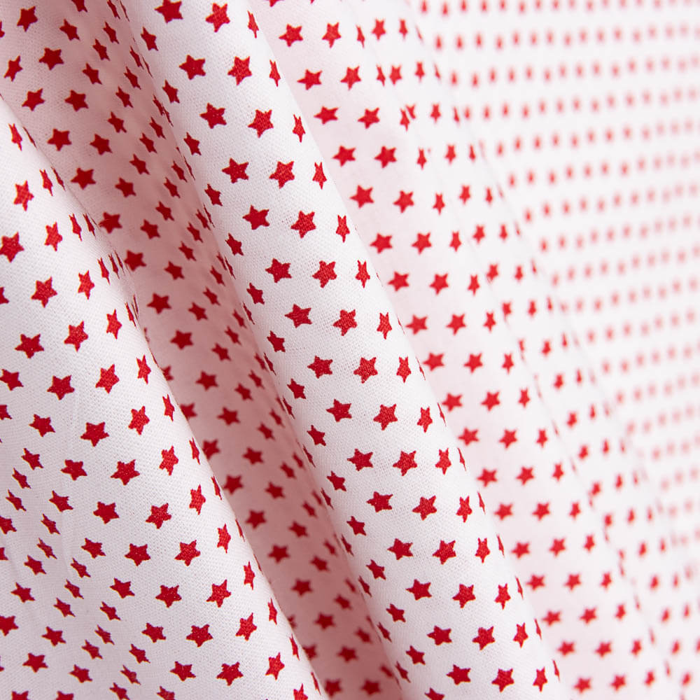 Popeline de Algodão Estrelas Branco - Ribes y Casals