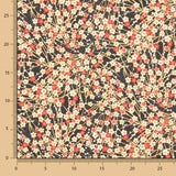 Popeline Algodão Flores Shang  Vermelhas Oeko-Tex® - Ribes y Casals