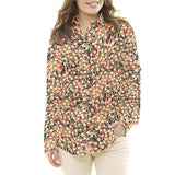 Popeline Algodão Flores Shang  Vermelhas Oeko-Tex® - Ribes y Casals