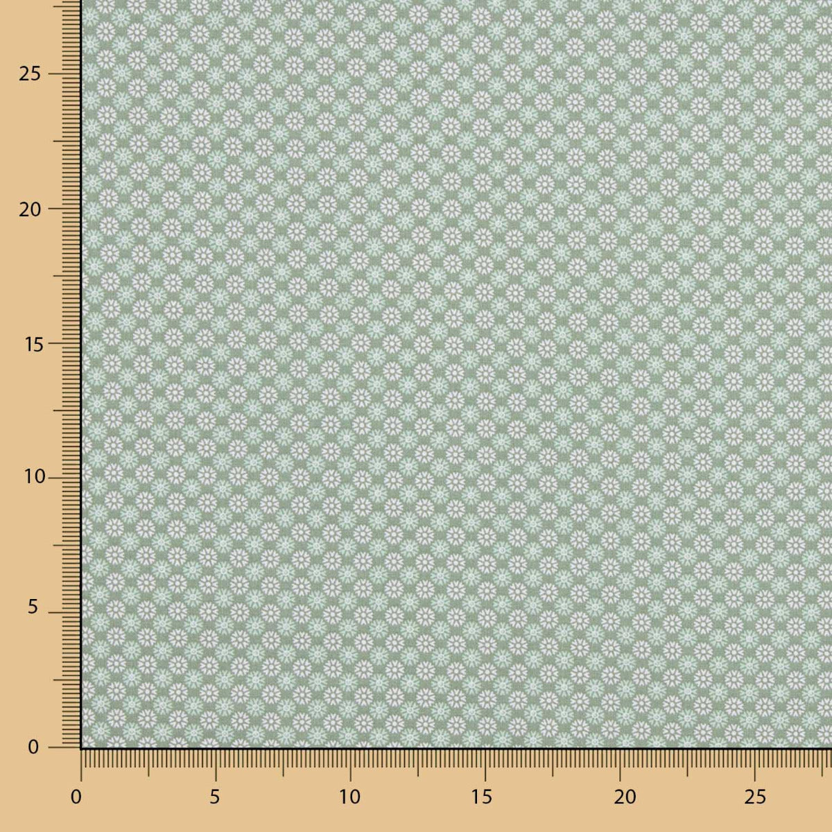 Popeline Algodão Flores Verde Menta - Ribes y Casals