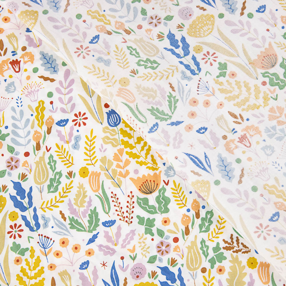 Popeline Algodão Flores Yana - Ribes y Casals
