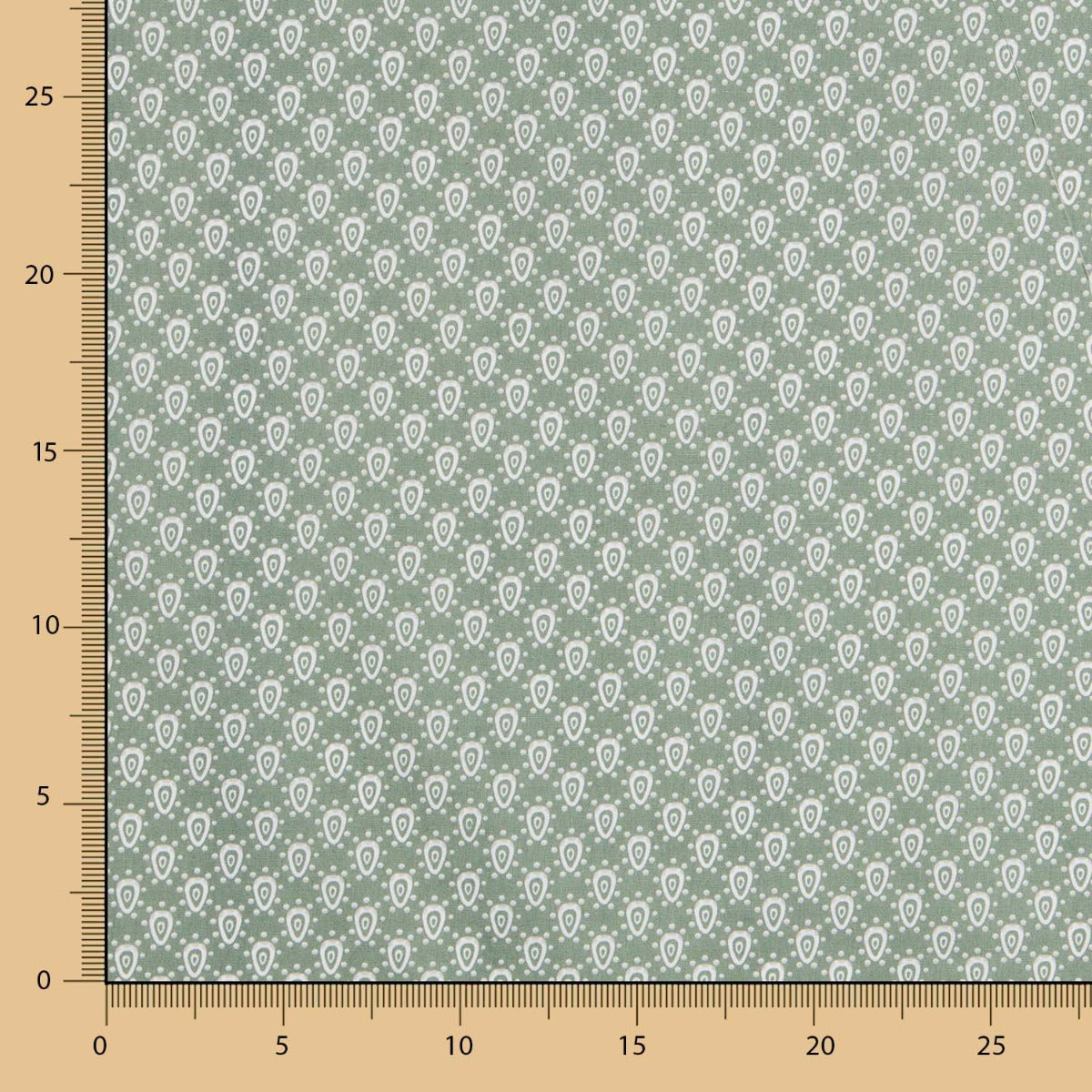 Popeline Algodão Geo Verde Água - Ribes y Casals