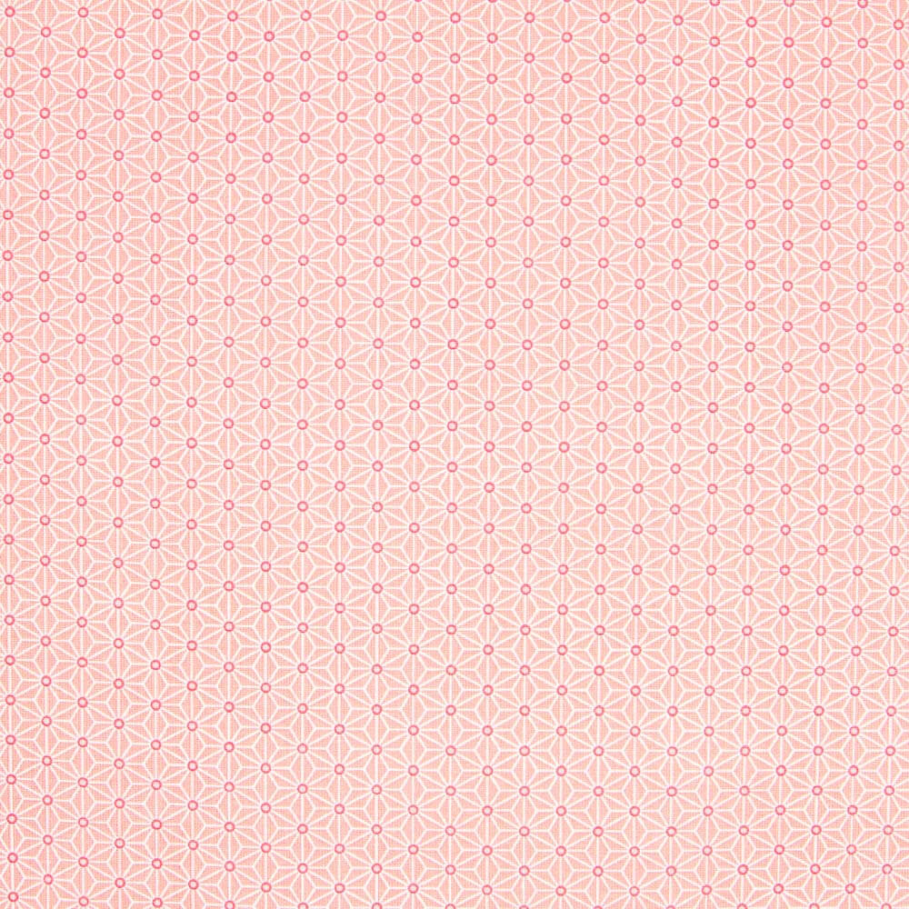 Popeline Algodão Geométrico Coral Oeko-Tex® - Ribes y Casals